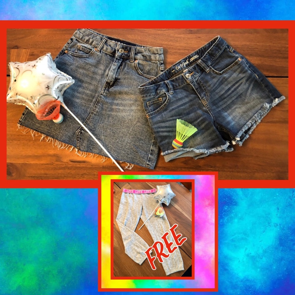 Girl’s  Bundle Jean Skirt & Jean Shorts